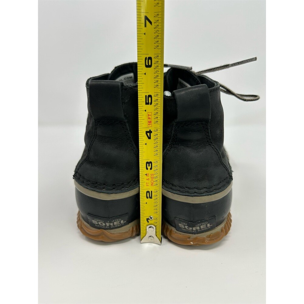 SOREL Duck Boots Black Waterproof Lace-Up Ankle Winter Rain Shoes Size 9.5 - Picture 9 of 12